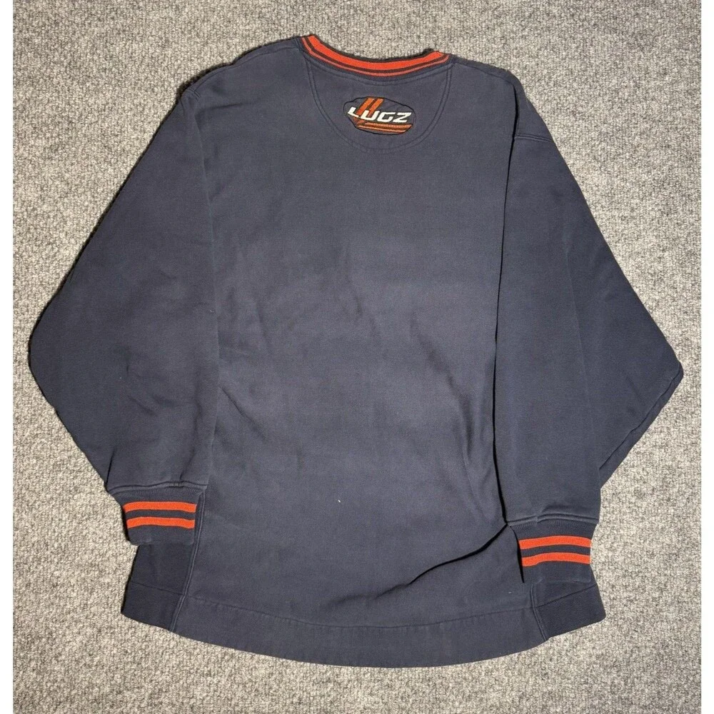 Vintage Lugz Crewneck Sweatshirt Pullover Y2K Skater Logo Navy Blue Size XXL
